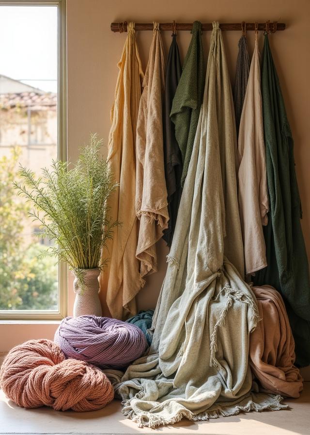 Tessuti sostenibili e fibre organiche prodotti eticamente da Filo Remoto a Roma